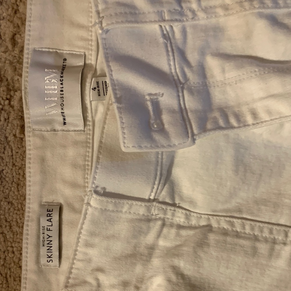 White House Black Market Cream Flare Pants - Picture 3 of 4